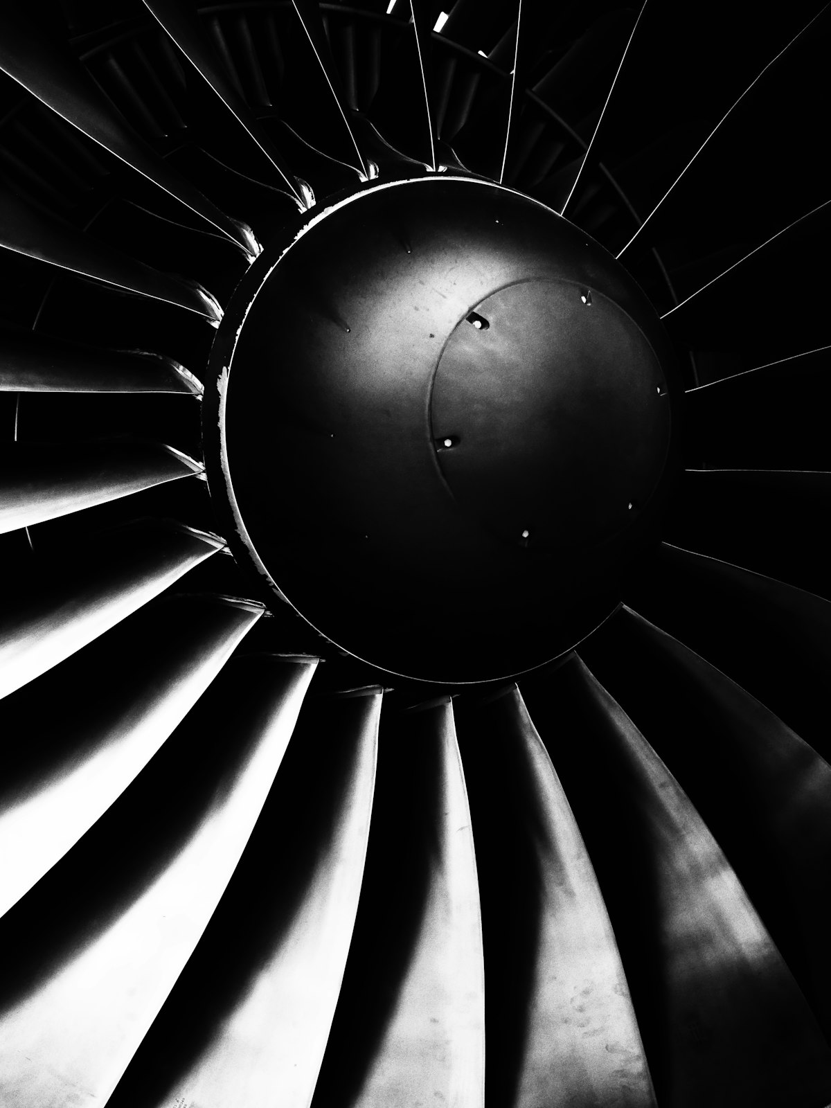 Light aircraft engine during a maintenance check